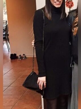 Aritzia Black Turtleneck Sweater Dress